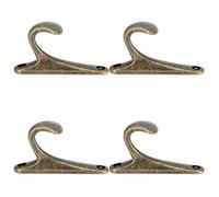 Cocoarm Clothes Hook Zinc Alloy Coat Hook 4 Sets Wall Mounted 3.4 X 1.7 X 1 in for Bedroom Bathroom Kitchen Entryway Hat Towel Robe Key Hanging Home Organizer (SPN0001 Black Coffee Ancient)