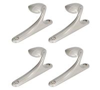 Cocoarm Clothes Hook Zinc Alloy Coat Hook 4 Sets Wall Mounted 3.4 X 1.7 X 1 in for Bedroom Bathroom Kitchen Entryway Hat Towel Robe Key Hanging Home Organizer (SPN0001 Pearl Chrome)