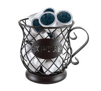 Cocoarm Coffee Capsule Basket Iron Holder for Coffee Pod, Coffee Pod Organizer Unique Hollow Structure Prevents Moldy Capsules, Multipurpose Storage Basket for Various Items (Black)