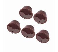 Cocoarm Coffee Capsule Filter Reusable Stainless Steel Refillable Pod for Capsule Coffee Machine with Spoon Food Grade PP 304 Stainless Steel DIY Customizable Brewing (Brown)