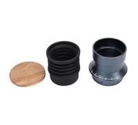 Cocoarm Coffee Grinder Single Dose Hopper Aluminum Alloy Silicone Bellow Single Dose Bean Hopper with Wood Lid 9.4 X 14 Cm for Home Baristas Grinder Cleaning and Daily Brewing