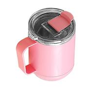 Cocoarm Coffee Mug 460ml Portable Coffee Mug with 304 Stainless Steel Liner Leakproof Cup 11.6 X 8.7cm Lightweight Travel for Camping Hiking Outdoor Use (Pink)
