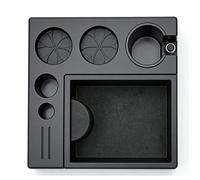 Cocoarm Coffee Tamping Station with Knock Box, for 51-54mm 58mm Portafilters, Non Slip Base, Organizer Storage for Home Barista (Black)