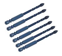 Cocoarm Cross Spearhead Drill Bit Set Carbide Ceramic Drill Bit 10PCS 1 4in Hex Shank Reinforced Tip for Drilling Glass Tile Marble Porcelain Mirror with Electric Hand (6mm aperture)