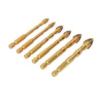 Cocoarm Cross Spearhead Drill Bit Set Carbide Hex Shank Ceramic Drill Bit 6 Pcs 6mm 8mm 10mm 12mm for Glass Tile Marble Mirror Brick Wood Install Repair