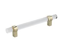Cocoarm Crystal Acrylic Handle Transparent Drawer Pull Handle Acrylic and Zinc Alloy Clear Thread Modern Cabinet Door Pull for Closets Bookcases Shoe Cabinets (Hole spacing 96 Gold)
