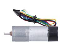 Cocoarm DC Geared Motor with Encoder Gear Motor 12V 24V Zinc Alloy Copper Hall Feedback CW CCW Speed Adjustable for Smart Car Robot Camera Rocker Home Equipment (DC24V 60RPM)