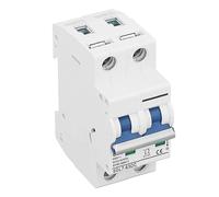 Cocoarm DC Miniature Circuit Breaker, PA66 2 Pole DC Disconnect Switch 500V 32A, Magnetic Arc Extinguishing, Short Circuit Trip, DIN Rail Mount for Solar PV System