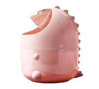 Cocoarm Desktop Trash Can PP Flip Cover Desk Storage Bucket Small Waste Bin with Cartoon Dinosaur Design Compact Organizer for Home School Office Desktop Use (Pink)