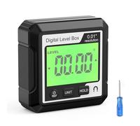 Cocoarm Digital Angle Finder with Backlit LCD Display Magnetic Base 90 Degree Inclinometer for Woodworking Automotive Repair (Black and White)