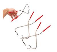 Cocoarm Dipping Tongs, Pottery Glazing Tool with Red Rubber Handle for Ceramic Polymer Clay, Stainless Steel Dipping Tongs for Pottery Sculpting