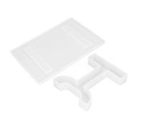 Cocoarm DIY Silicone Mold White Silicone Resin Mold Easy Release O Shaped Feet Desktop Desk Rack for Home Office Decor Craft Baking Use (T-Shaped feet + Desktop Set 60-783)