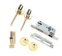 Cocoarm Door Lock Zinc Alloy Mechanical Lock with Handle Set for 35 to 50mm Doors Anti Theft Key Smooth Silent Latch for Bedroom Bathroom Interior Home Use