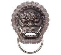 Cocoarm Door Ring Brass Animal Head Door Knocker 26 X 19cm Antique Pull Ring with Screw Set Heavy Pull Rust Resistant for Wooden Double Doors Courtyard Entry
