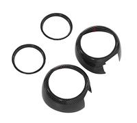 Cocoarm Door Speaker Cover Trim, ABS Carbon Fiber Style Car Speaker Cover Trim 4pcs, Scratch and Add On Tape Install, for Hatchback F55 F56 F57 2014 to 2021
