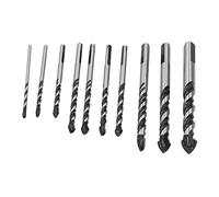 Cocoarm Drill Bit Cemented Carbide Hole Drill Bit Set Single or Double Flute Various Sizes for Tile Glass Ceramic Plastic Wood Home Repair (10 Piece Set)