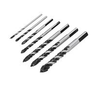 Cocoarm Drill Bit Cemented Carbide Hole Drill Bit Set Single or Double Flute Various Sizes for Tile Glass Ceramic Plastic Wood Home Repair (7pcs)