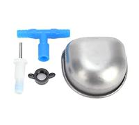 Cocoarm Drinker Stainless Steel Water Bowl 10 Sets One Piece Tee Connector 6.6 X 2.9 Cm Clamp Fixed Design for Commercial Breeding Mother Young Rabbits (Siamese tee)