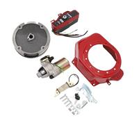 Cocoarm Electric Start Kit ABS Metal Starter Motor Ignition Flywheel Cover with Switch Box Charging Coil for GX160 GX200 4 Stroke Engines