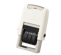 Cocoarm English Date Stamp with Clear Press, Quick Drying Stamp for Official Documents, ABS Material (White)