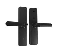 Cocoarm Fingerprint Entry Lock, Smart Entry Door Handle with Semiconductor Sensor, Passcode and IC Card Access, 2 Keys, Silent Mode, for Wood Door Office Apartment Home
