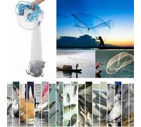 Cocoarm Fishing Mesh Net Cast Net, Lightweight, Portable and Sturdy Design, Efficient Performance, Longer Hand Ropes for Enhanced Fishing Opportunities, Practical and Versatile, Suitable (3.6m)