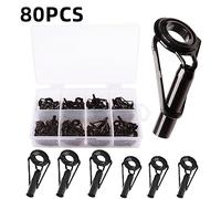 Cocoarm Fishing Rod Tips, Stainless Steel Frame, 30 Versatile Sizes, Ceramic Guide Rings for Smooth Casting, Ideal for Anglers and Outdoor Enthusiasts (80pcs set)