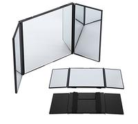 Cocoarm Foldable Car Sun Visor Makeup Mirror, 3 Folding Mirrors with Wide Viewing Area and Hook Mount, for Checking Blind Spots and Makeup in Vehicle