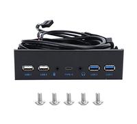Cocoarm Front Panel Front Panel Hub USB Interface Computer Sound Card HD 2 Ports USB 3.0 + 2 Ports USB 2.0 with High Definition and Microphone Port