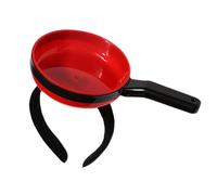 Cocoarm Funny Pan Headband, Cute Pan Shaped Headwear High Simulation Women Headband for Face Wash Makeup Bath with Plastic Resin Material 21.5cm (Red)