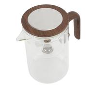 Cocoarm Glass Teapot with Infuser, 600ml Clear Tea Kettle with One Touch Tea Maker, Stainless Steel Filter and Wood Handle for Home Office Brewing