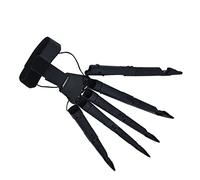 Cocoarm Halloween Articulated Fingers, 3D Printed Finger Extensions Plastic Claw Props 9.8in 8in 4.7in Flexible Joints Skull Style for Halloween Cosplay Party Haunted House Dress Up (Black Right Hand)