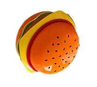 Cocoarm Hamburger Small Plate Set, ABS Plastic Stackable Appetizer Plates, 14 X 10 Cm Burger Shaped Sauce Dishes with 6 Piece Layer Design for BBQ Party Snack Dessert Dining (Black)