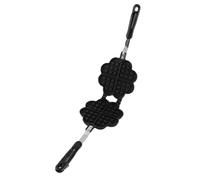 Cocoarm Heart Shaped Waffle Maker Aluminum Alloy Waffle Mold 13.8 in Baking Tray Nonstick Double Spray Coating for Gas Open Fire Home Baking and DIY Dessert Making