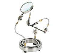 Cocoarm Helping Hands Soldering Station Alloy Steel Third Hand Soldering Tool with 360 Degree Flexible Arms Foldable Magnetic Base 300mm Lens for Electronics Repair Assembly