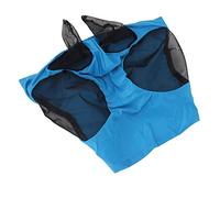 Cocoarm Horse Fly Mask with Ears Knitted Fabric Mesh Horse Face Mask 44 X 36 Cm Breathable Elastic UV Blocking Shield for Adult Horses Ponies Riding Pasture (Blue)