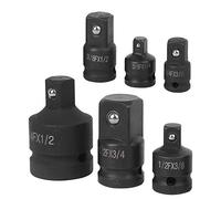 Cocoarm Impact Socket Converter Set CR MO Steel Impact Socket Adaptor 6Pc 1 4 3 8 1 2 3 4 Drive Reducer Kit with Ball Bearing Black Finish for Auto Repair Pneumatic Tools