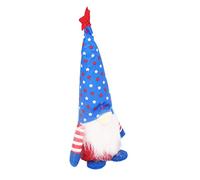 Cocoarm Independence Day Gnome Handcrafted Polyester Plush Gnome Plush with Flag Hat and Star Stripes Decor for Office Living Room Shelf Table Patriotic Display (Blue Star)