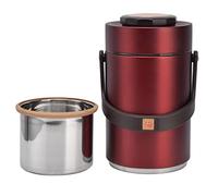 Cocoarm Insulated Lunch Containers 304 Stainless Steel Insulated Food Container 2300ml 3 Layer Double Vacuum Interior Deep and Shallow Lunch Containers for Adults Work Travel Picnic (Red)