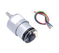 Cocoarm JGB37 520 Speed Reduction Gear Motor DC12V Electric Micro DC Geared Motor with Encoder Copper Alloy AB Phase Output Full Metal Shell for Vending Machines Copiers Automation (111RPM)