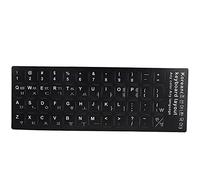 Cocoarm Keyboard Sticker Korean Accessories with PVC Material, White Font on Black Background, Easy Application for 10-17 Inch Laptop Mobile Users