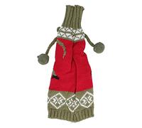 Cocoarm Knitted Wine Bottle Cover Wine Bottle Bag 24 X 11 Cm Handwoven Reusable Washable Sleeve for Christmas Wedding Birthday Party Home Bar Table Decoration (Red Green)