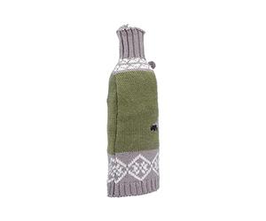 Cocoarm Knitted Wine Bottle Cover Wine Bottle Bag 24 X 11 Cm Handwoven Reusable Washable Sleeve for Christmas Wedding Birthday Party Home Bar Table Decoration (Grey Green)