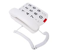 Cocoarm Land Line Phone, ABS Large Key Wired Phone with 110dB Loud Ringer 3 Speed Dial Redial Flashing Indicator, Home Land Line for Seniors Power Outages (White)