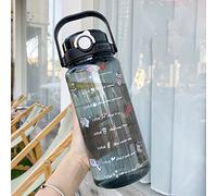 Cocoarm Large Water Bottle, PC PP Water Jug with Straw, 1500ml 2000ml, 2 Drinking Methods, One Button Open, Clear Scale, Matte Portable Gym Bottle for Fitness (2000ml)