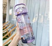 Cocoarm Large Water Bottle, PC PP Water Jug with Straw, 1500ml 2000ml, 2 Drinking Methods, One Button Open, Clear Scale, Matte Portable Gym Bottle for Fitness (2000ml)