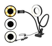Cocoarm LED Fill Light, USB Powered Photography Light with Aluminum Alloy Phone Bracket, 3 Modes 360 Degree Rotation Adjustable Arm for Live Broadcast Selfie Video Chat