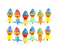 Cocoarm LED Light Up Spinning Tops, Plastic Gyroscope Toys 12 Pack with Press Button Actuator, Flashing Rotating Design, Bright Colors for Kids Party Favors Birthday Gifts