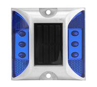 Cocoarm LED Solar Power Ground Marker Light 2-Sided Reflective Road Pavement Marker Waterproof Outdoor Driveway Road Stud Lamp for Step Pathway Walkway (Blue)