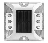 Cocoarm LED Solar Power Ground Marker Light 2-Sided Reflective Road Pavement Marker Waterproof Outdoor Driveway Road Stud Lamp for Step Pathway Walkway (White)